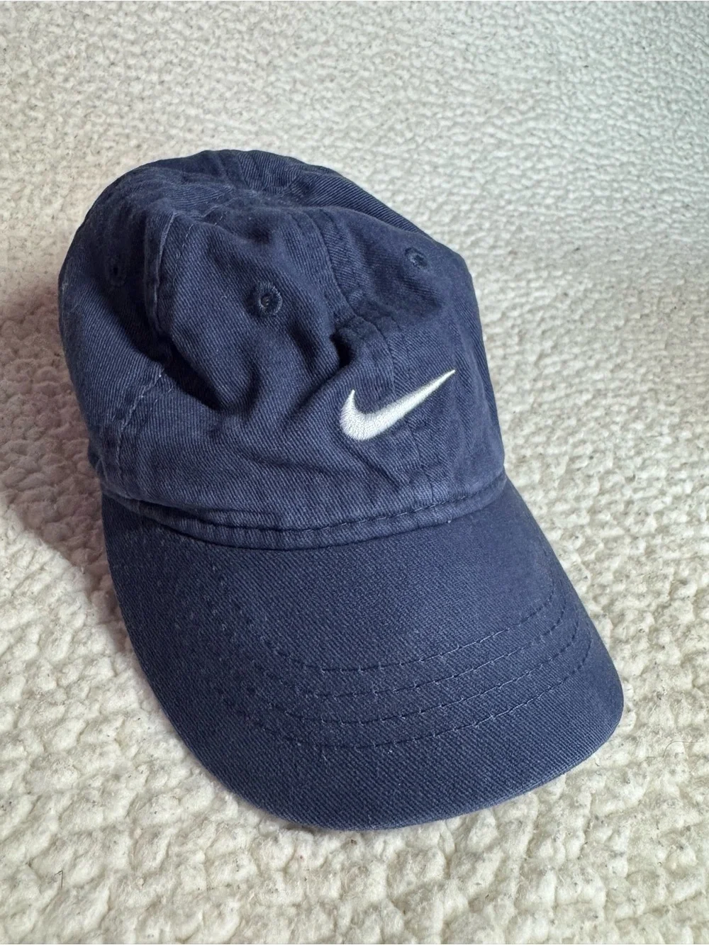 Nike Kids Navy and White Swoosh Baseball Hat